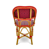Valence French Bistro Rattan Chair - Diamonds, Large - Red/Navy Blue