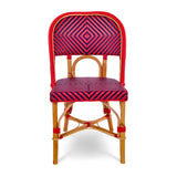 Valence French Bistro Rattan Chair - Diamonds, Large - Red/Navy Blue