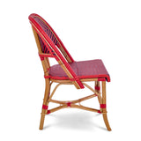 Valence French Bistro Rattan Chair - Diamonds, Large - Red/Navy Blue