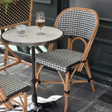 Lyon French Bistro Rattan Planter with Stand (Flower Box) - Squares, Large - Gold/Black