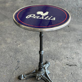 Pastis w/ Rooster French Parisian Bistro Table 20", Blue, Chrome Rim