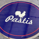 Pastis w/ Rooster French Parisian Bistro Table 20", Blue, Chrome Rim