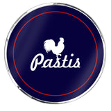 Pastis w/ Rooster French Parisian Bistro Table 20", Blue, Chrome Rim