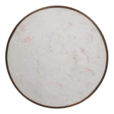 White Italian Carrara Marble French Bistro Table, 24" Diameter