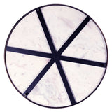 White Italian Carrara French Bistro Marble Table, 28" Diameter, with 3-Legged Base