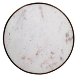 White Italian Carrara French Bistro Marble Table, 28" Diameter, with 3-Legged Base