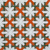 Valence French Bistro Rattan Bar Stool - Flowers - White/Orange/Green